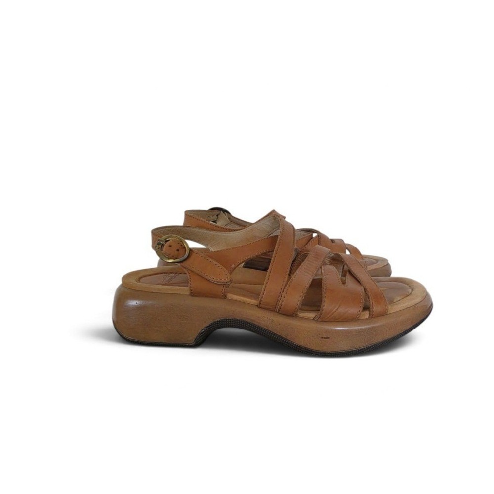 Dansko Fisherman Resort Caramel Brown Leather Chunky Platformed Sandals40 US 9.5